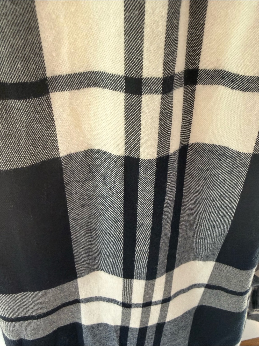 J. Crew Cream and Dark Navy Plaid Flannel - Women’s - Picture 3 of 5